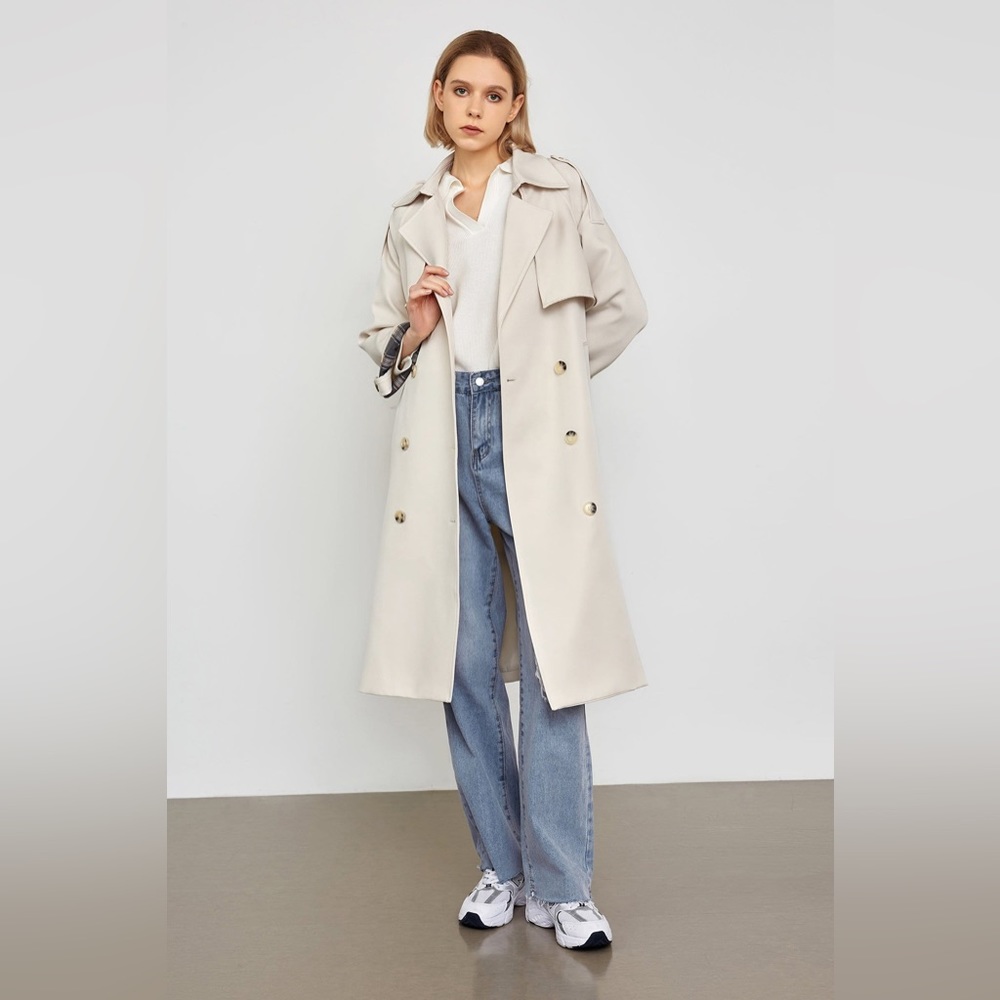 J.ING Elle beige trench coat size small